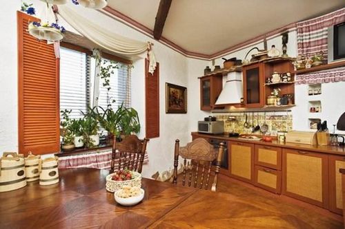 Кухни в русском стиле: фото мебели, современный и старинный дизайн интерьера кухни в старорусском стиле, народный деревенский стиль