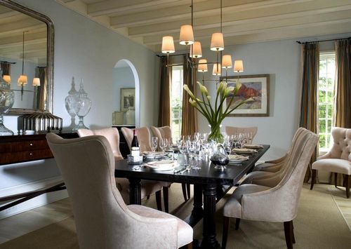 Обеденные столы для гостиной фото: большой зал, кухонные стулья, дизайн интерьера, маленькая столовая