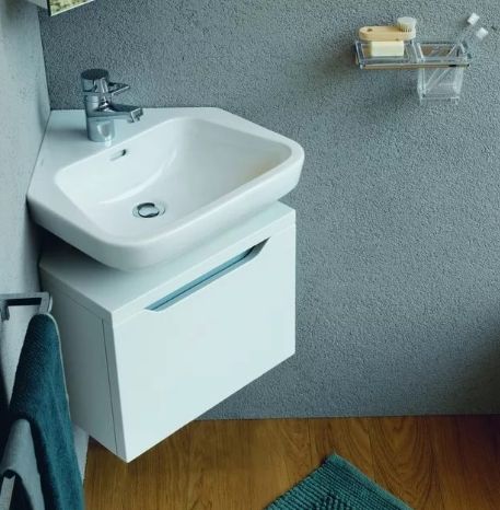 Угловая раковина: в ванную умывальник, для комнаты треугольная, размеры в углу и установка рукомойника, фото