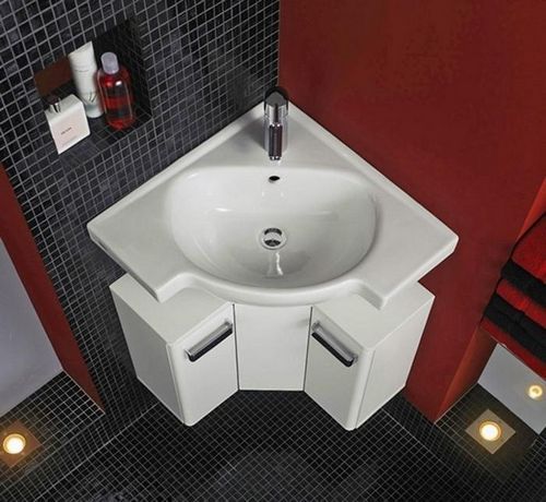 Угловая раковина: в ванную умывальник, для комнаты треугольная, размеры в углу и установка рукомойника, фото