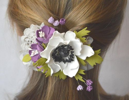 Заколки из фоамирана: цветы своими руками, фото и для волос мастер-класс, ободок автомат, МК с розой как сделать