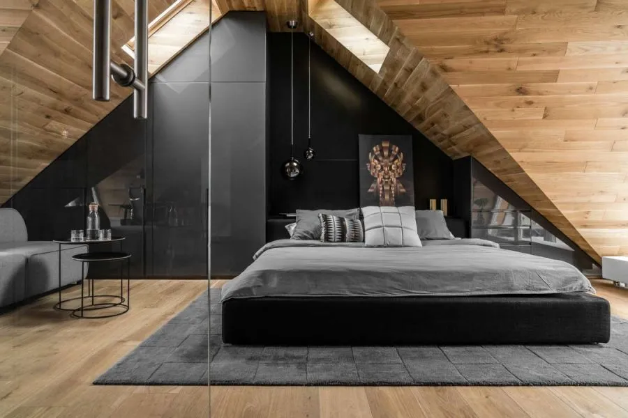 Дизайн спальни на мансарде