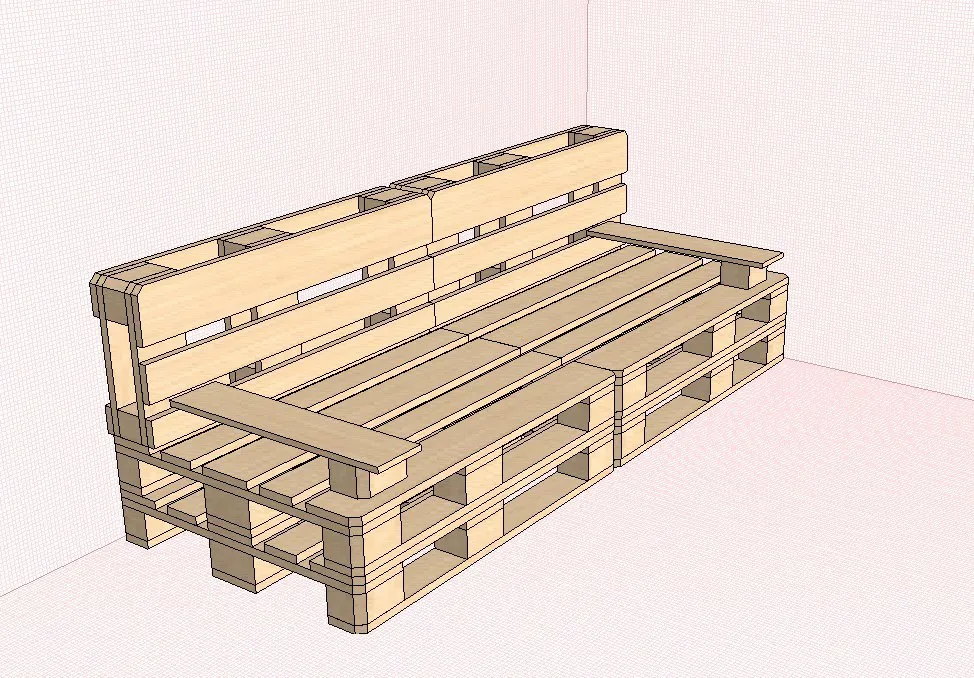Диван из поддонов чертеж сбоку 2