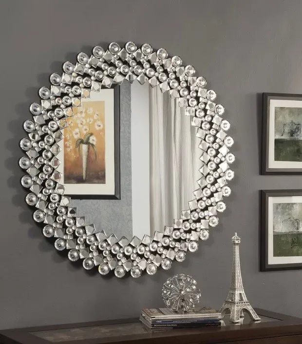 2020 new style home decoration luxury mirror crystal wall mirror