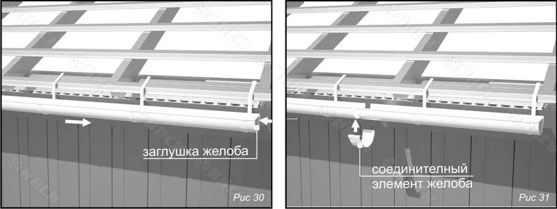 Крепление водостока к шиферу