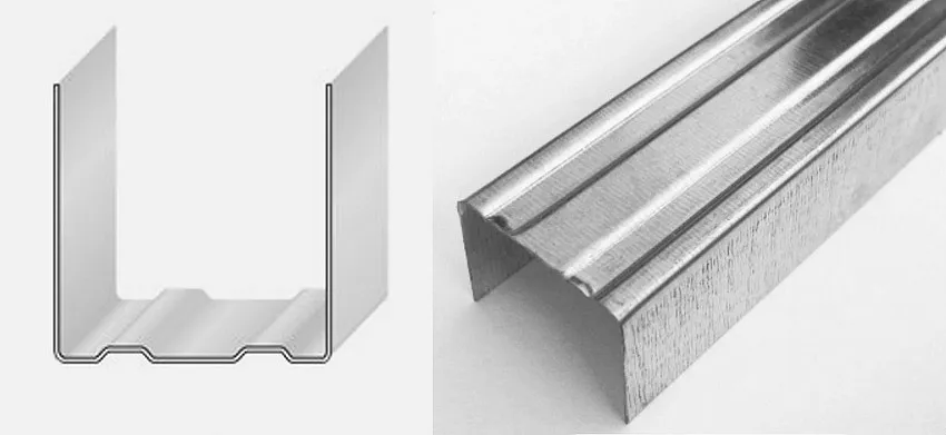 Для крепления листов гипсокартона используют П-образный металлический профиль