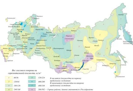 Региональная карта среднегодовой нагрузки