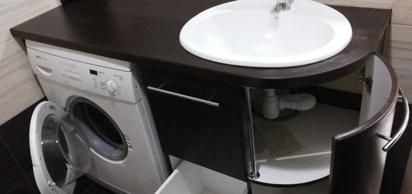 стиральная машина под столешницу в ванной размеры