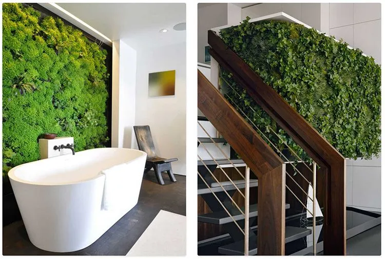 Зелёными растениями можно украсить не только одну стену, а сразу несколько. В этом случае ваше жилище превратиться в подобие сказочного убежища посреди леса.