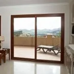 окно в пол с дверью в частном доме
