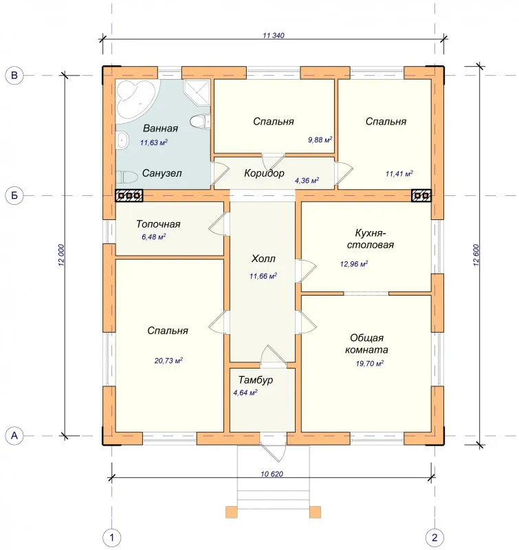 Планировка дома 9х11 одноэтажный