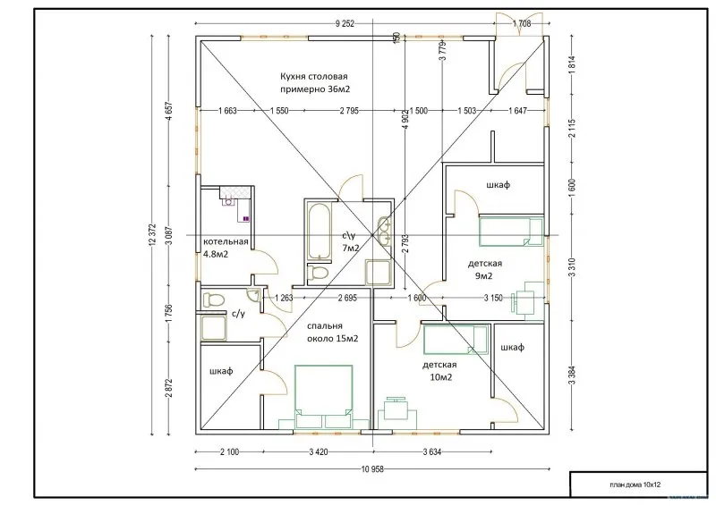 Дом 10х12 одноэтажный планировка