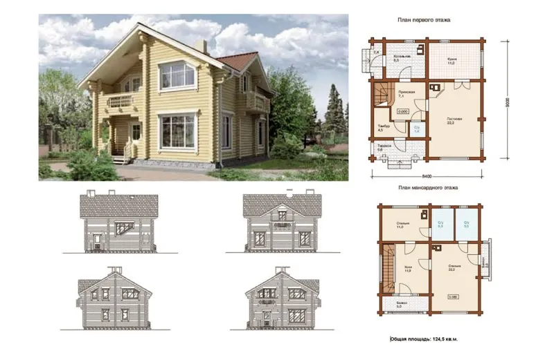 Планировки деревянных двухэтажных домов