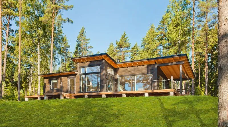Финский дом с односкатной крышей проекты