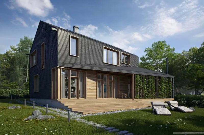Дом в скандинавском стиле с плоской крышей