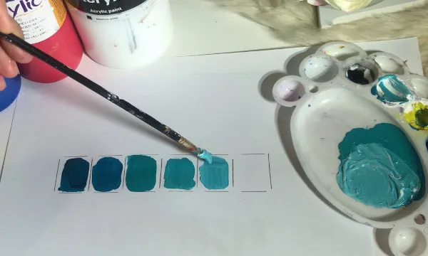 Как сделать бирюзовый цвет из акриловых красок, гуаши, акварель, карандашей