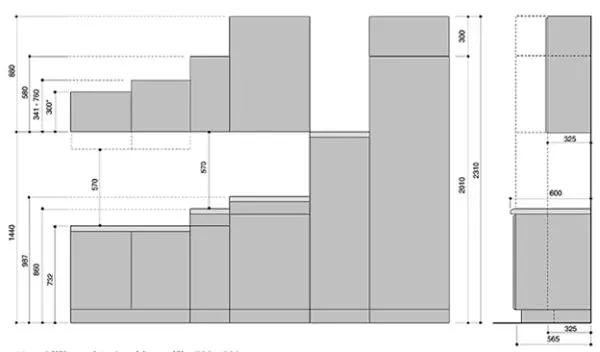 Оптимальные размеры кухонных шкафов