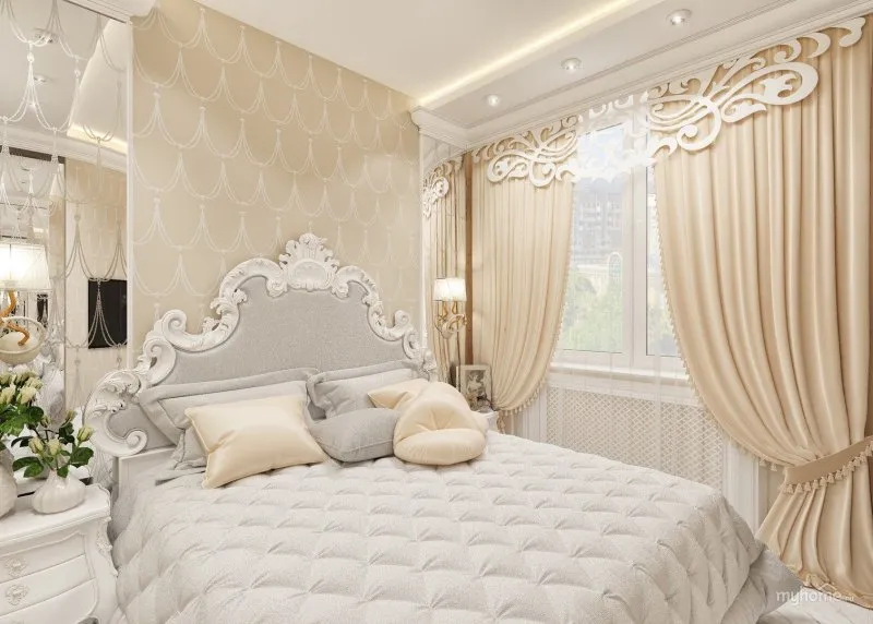 Спальня в стиле современная классика в светлых тонах