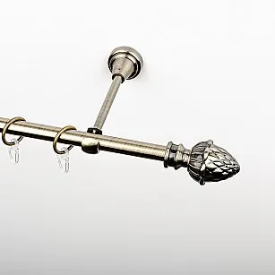 Карниз металлический стыкованный, 1-рядный "Агра", золото антик, гладкая труба, ø 16 мм