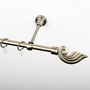 Карниз металлический стыкованный, 1-рядный "Генуя", золото антик, гладкая труба, ø 16 мм