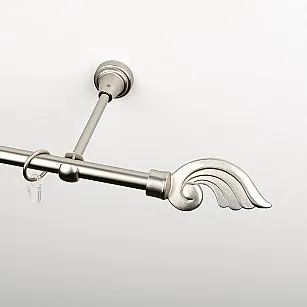 Карниз металлический стыкованный, 1-рядный "Генуя", хром матовый, гладкая труба, ø 16 мм