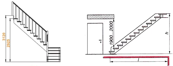 Схема лестницы для дома