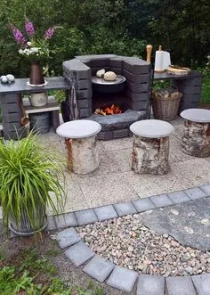 Backyard Grilling, Fire Pit Backyard, Grill Kit, Barbecue Area, Backyard Diy Projects