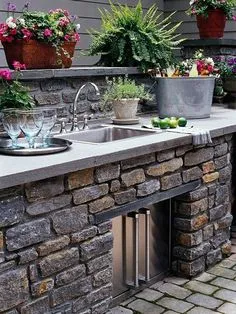 Outdoor Kitchen Sink, Outdoor Sinks, Outdoor Kitchen Countertops, Outdoor Rooms, Outdoor Living Space, Outdoor Gardens, Outdoor Kitchens