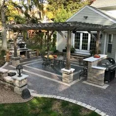 Design Patio, Pergola Designs, Backyard Oasis, Patio Ideas, Cozy Backyard, Pavers Ideas