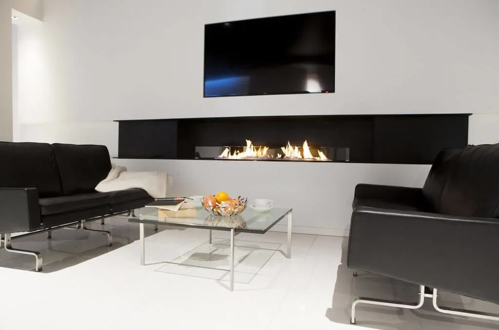 Электрокамин с телевизором в интерьере: топ идей