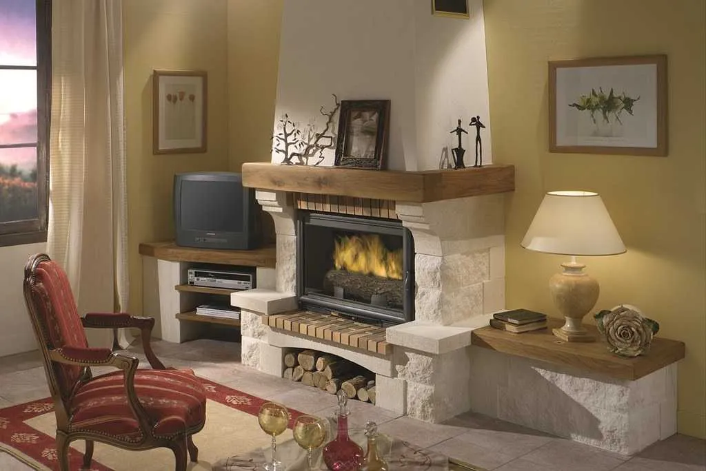 Электрокамин с телевизором в интерьере: топ идей