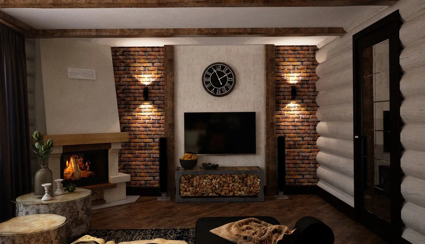 Электрокамин с телевизором в интерьере: топ идей