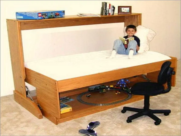 Мини-стенка с подъемной кроватью/столом для детской
