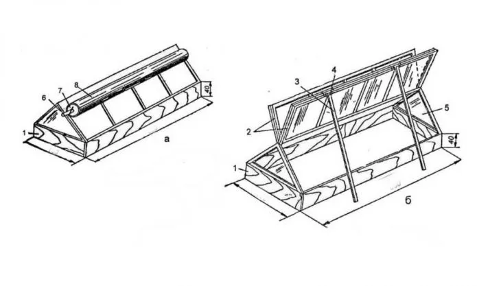 Чертёж парника из оконных рам