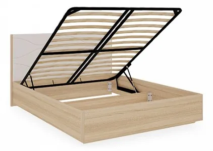 Кровать двуспальная Зара с подъемным механизмом дуб сонома