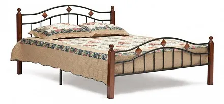 Кровать AT-126 коричневый, черный