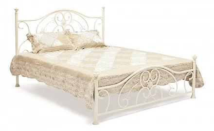 Кровать двуспальная Elizabeth белый античный