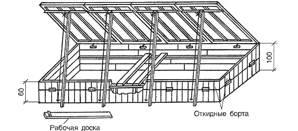 Чертеж односкатного парника