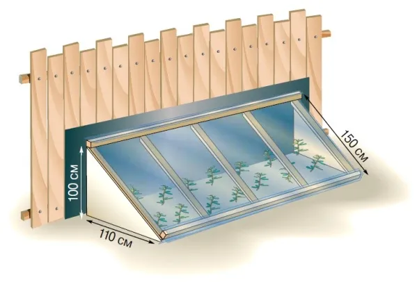 Схема односкатного парника