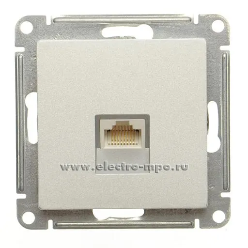 Ю4116. Механизм Atlas Design ATN000383 розетки компьютерной RJ45 с/п алюминий (Schneider Electric)