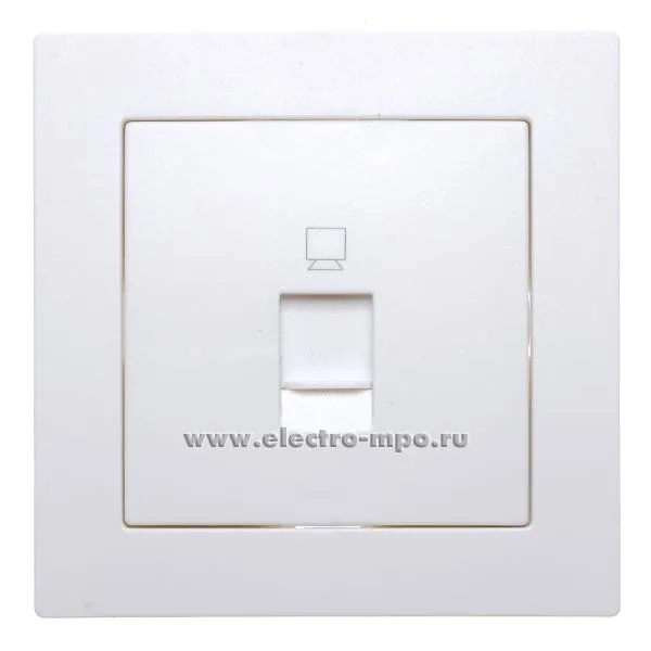 Ю2710. Розетка Classic H1-C61CP компьютерная UTP 1 вх. RJ45 8 конт. кат.5е с/п белая (Электромонтаж)