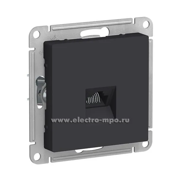 Ю4256. Механизм Atlas Design ATN001083 розетки компьютерной RJ45 с/п карбон (Schneider Electric)