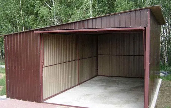 Как построить гараж из профнастила ...