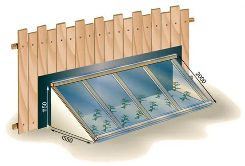 Парник с крышей из цельного листа поликарбоната