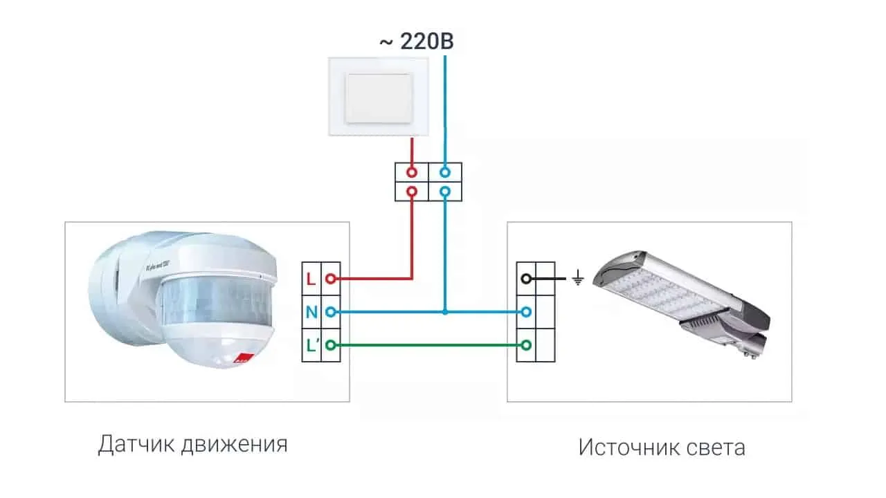 Схема подключения датчика движения