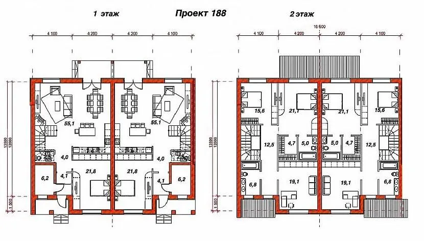 Планировка первого и второго этажа