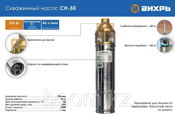 Насос скважинный СН-50 Вихрь, насос ...