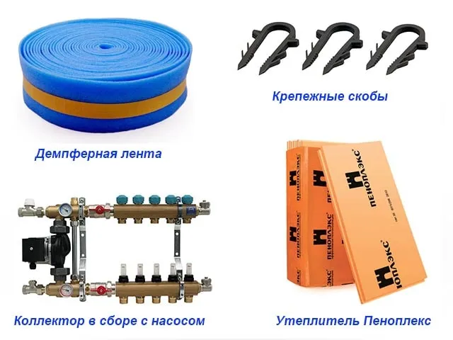 Набор элементов для монтажа напольного отопления