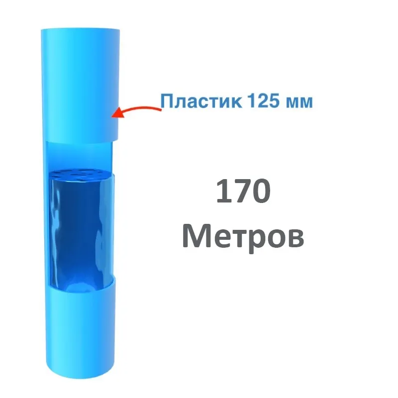 Обсадка скважины на известняк глубиной 170 метров Пластик 125 мм