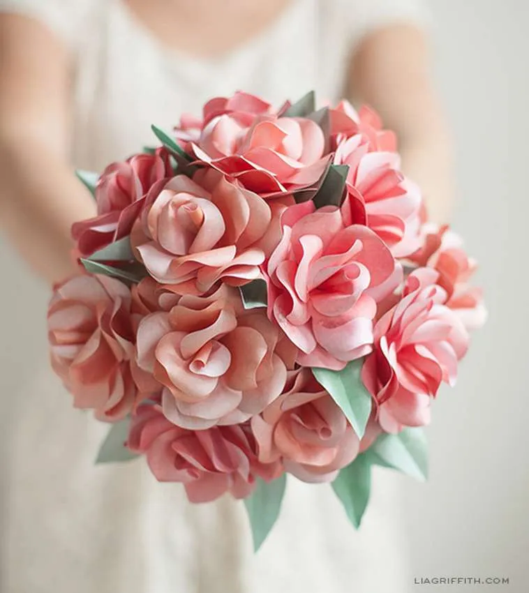 розы из бумаги для свадебного букета